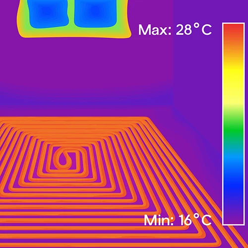 Afprøvning af radiator med termisk kamera